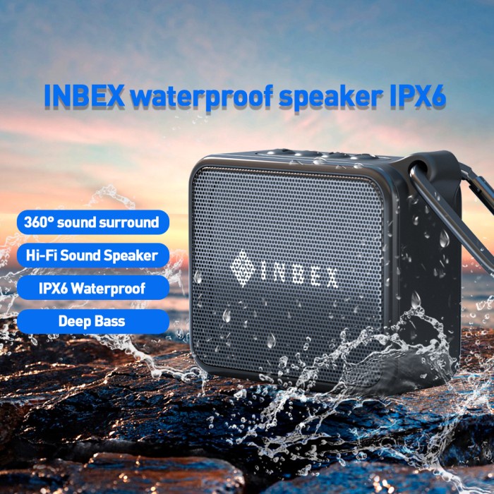 Inbex Waterproof Speaker Bluetooth Super Bass Hifi Portable Ipx6 A18