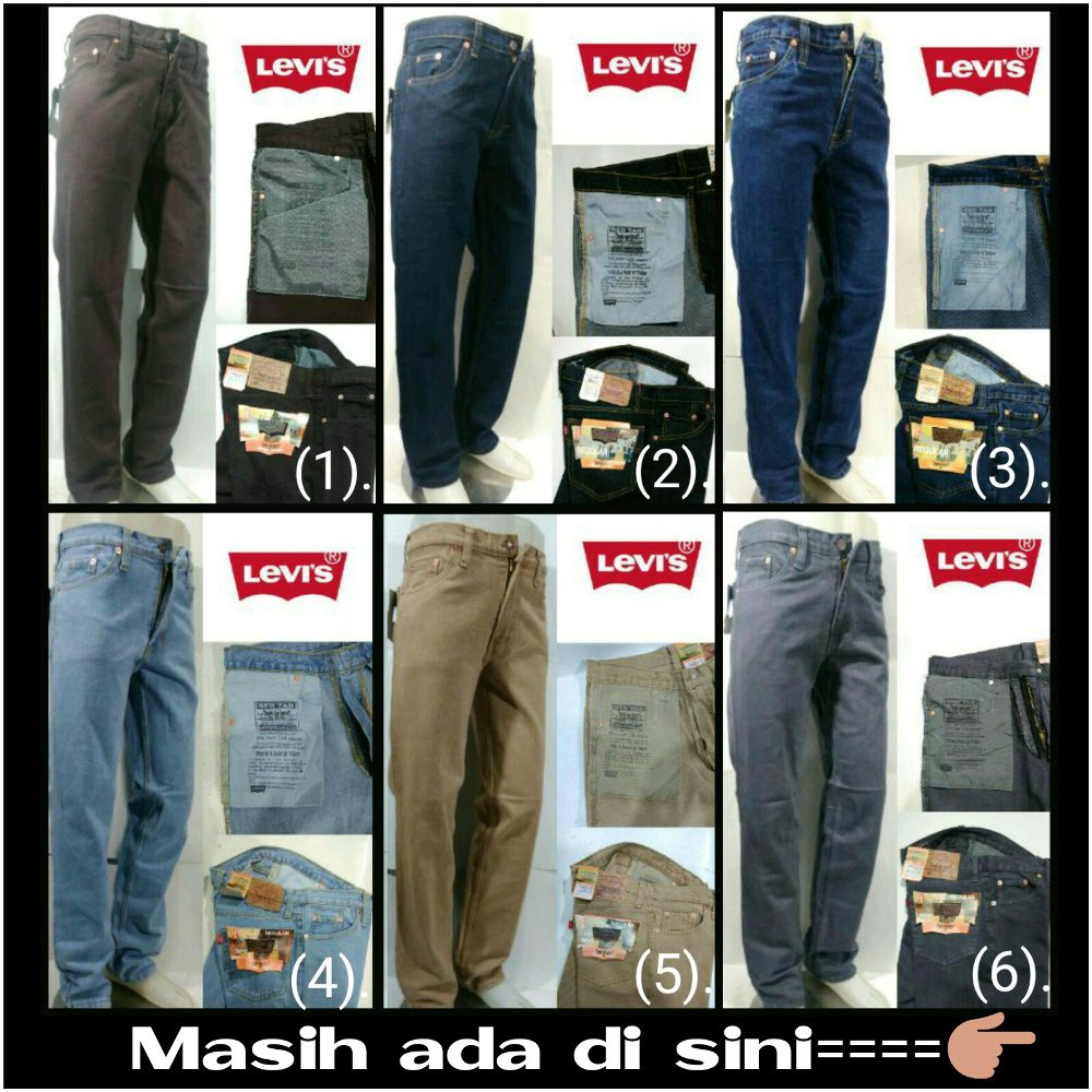  Celana  Jeans  Levis 505 Panjang  Model Reguler Standar Abu 