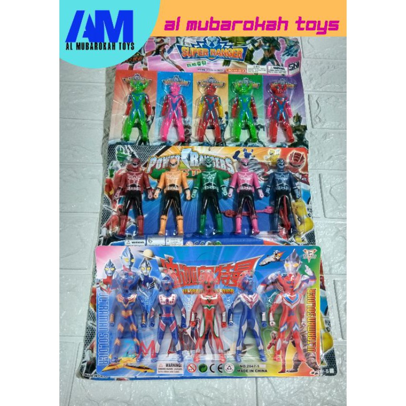 MAINAN ROBOT ULTRAMAN DAN POWER RANGERS KECIL
