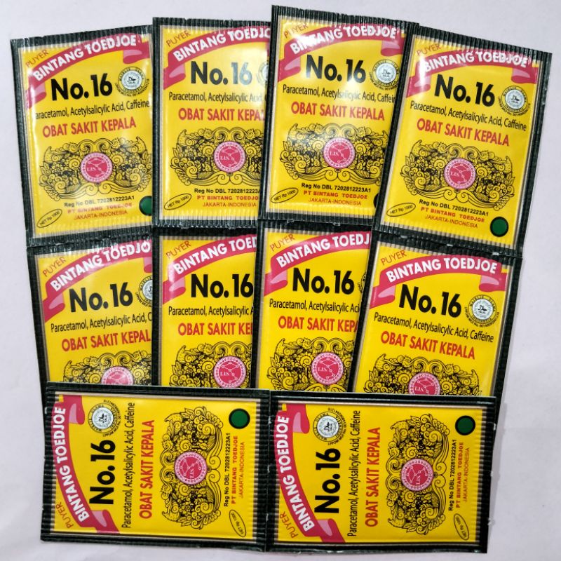 PUYER BINTANG TOEDJOE No.16/Puyer 16 Obat Sakit Kepala, Demam, Sakit Gigi,dll
