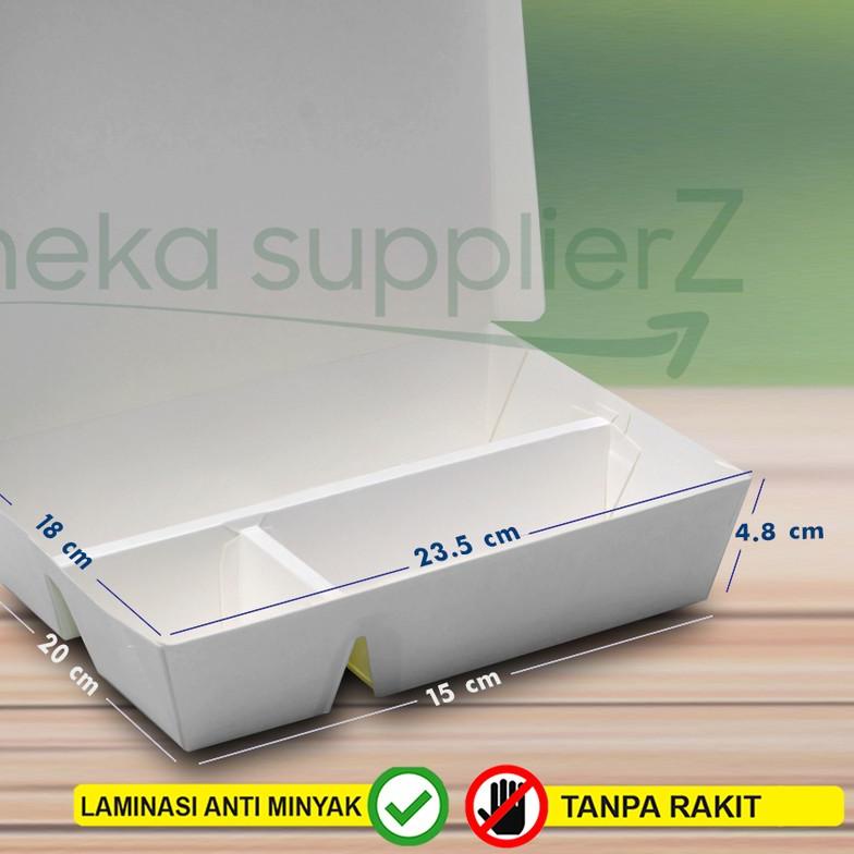 ✵ Paper Lunch Box SEKAT 3 - Lunch Box Paper - Kotak Bento Sekat 3 (20pcs) ▲