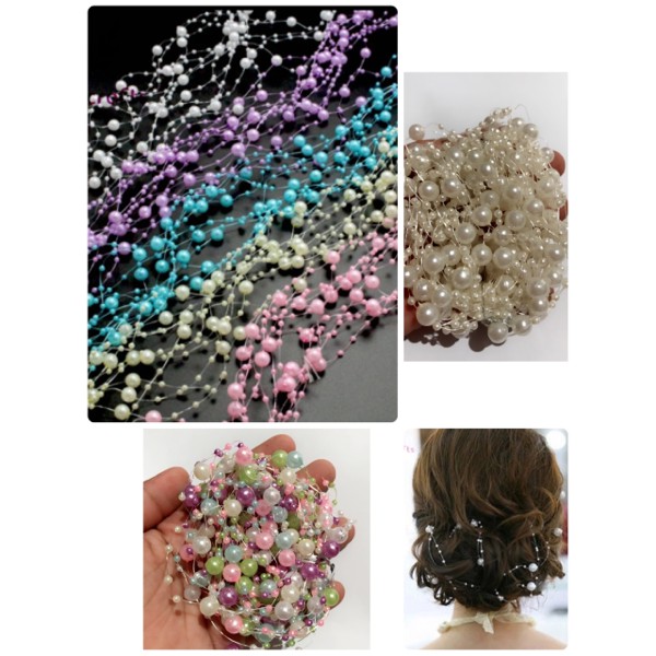 tali mutiara pearl chain wedding hair do preserved flower decor