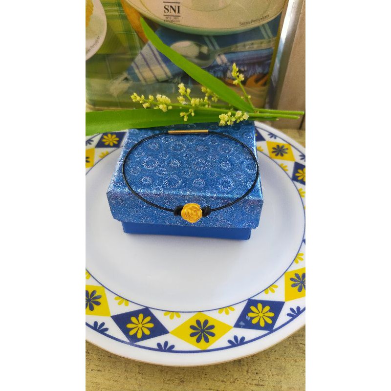 GELANG KAWAT 1 mm EMAS MAWAR KADAR 999 HONGKONG