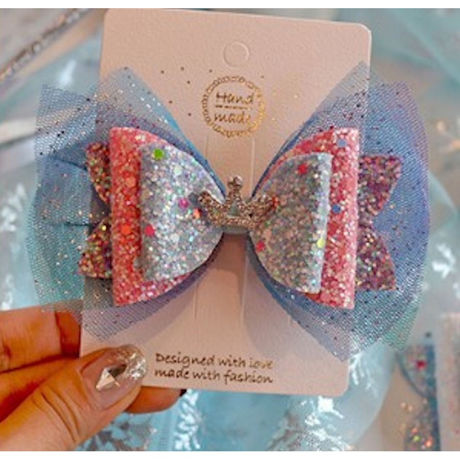 Jepit Pita Frozen / Frozen Bow Hair Clip