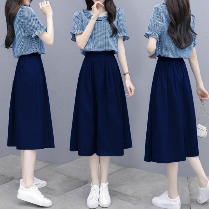 FWG - STELAN KORITA / SETELAN / STELAN KOREA WANITA / ONE SET WANITA / BAJU DAN ROK