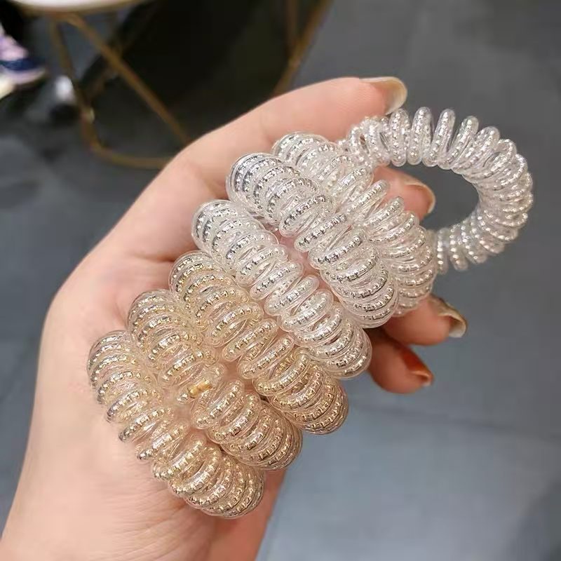 Jepit Rambut Model Kabel Telepon Transparan Dengan Mutiara Palsu Untuk Wanita