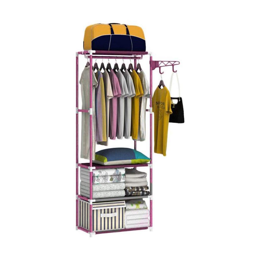 Standing hanger serbaguna - rak serbaguna - rak gantung baju - SQUARE CLOTH RACK