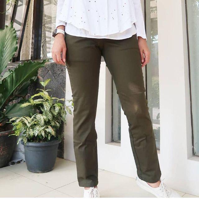 JUMBO BAGGY PANTS PREMIUM AMERICAN DRILL BIG SIZE 4L 5L 6L-ARMY