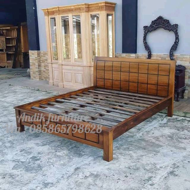 Dipan Minimalis Full Kayu Jati Tempat tidur Minimalis Full Kayu Jati
