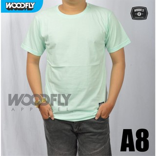  KAOS POLOS MERK  WOODFLY WARNA HIJAU MINT COTTON COMBED 30S 