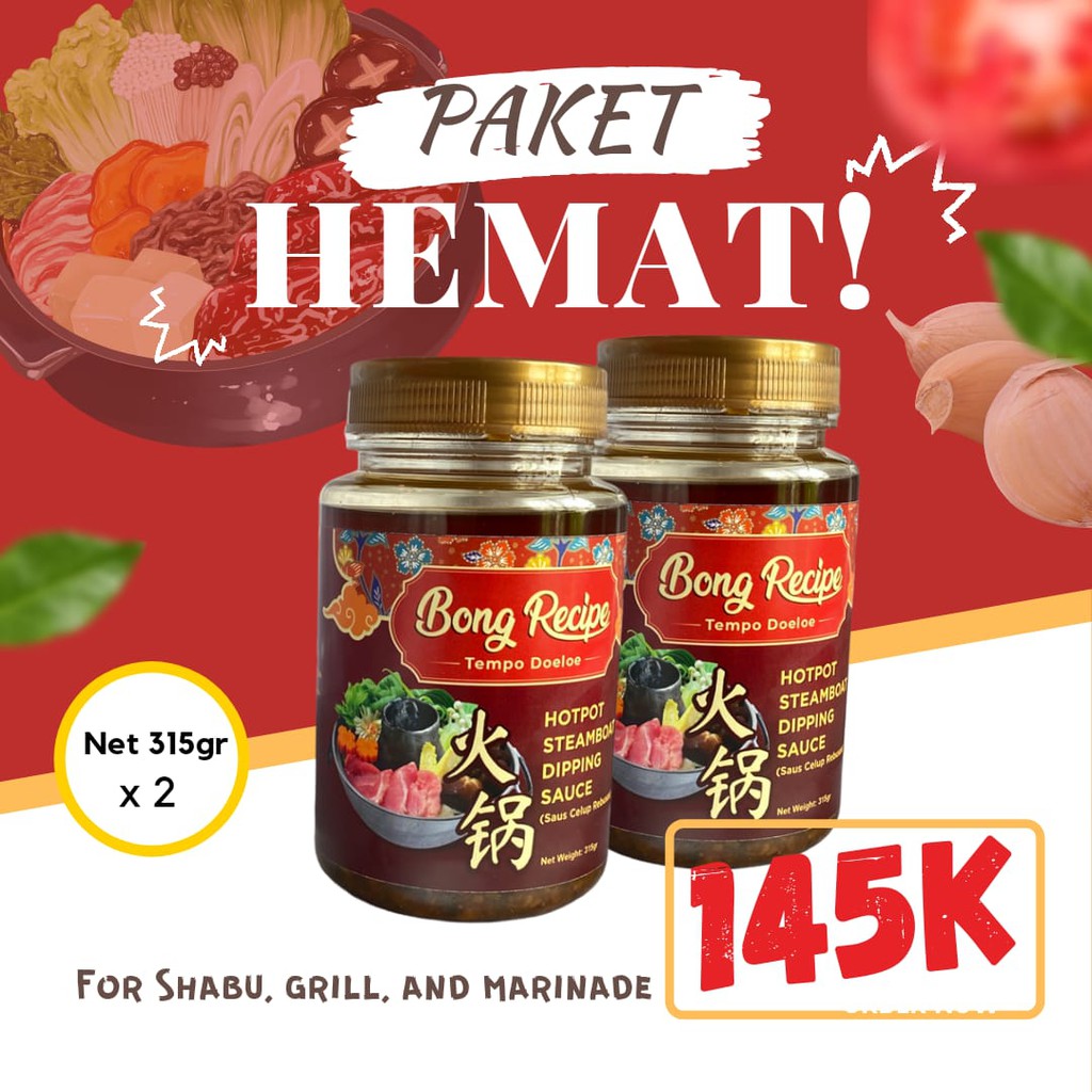 

Paket Hemat Bong Recipe dipping sauce suki shabu shabu/ hot pot/grill bumbu celup higenis bersih