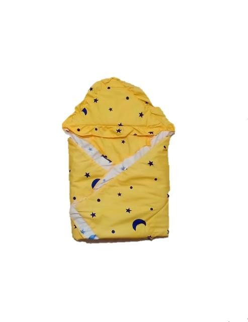 Selimut bayi motip bulan dan bintang kuning