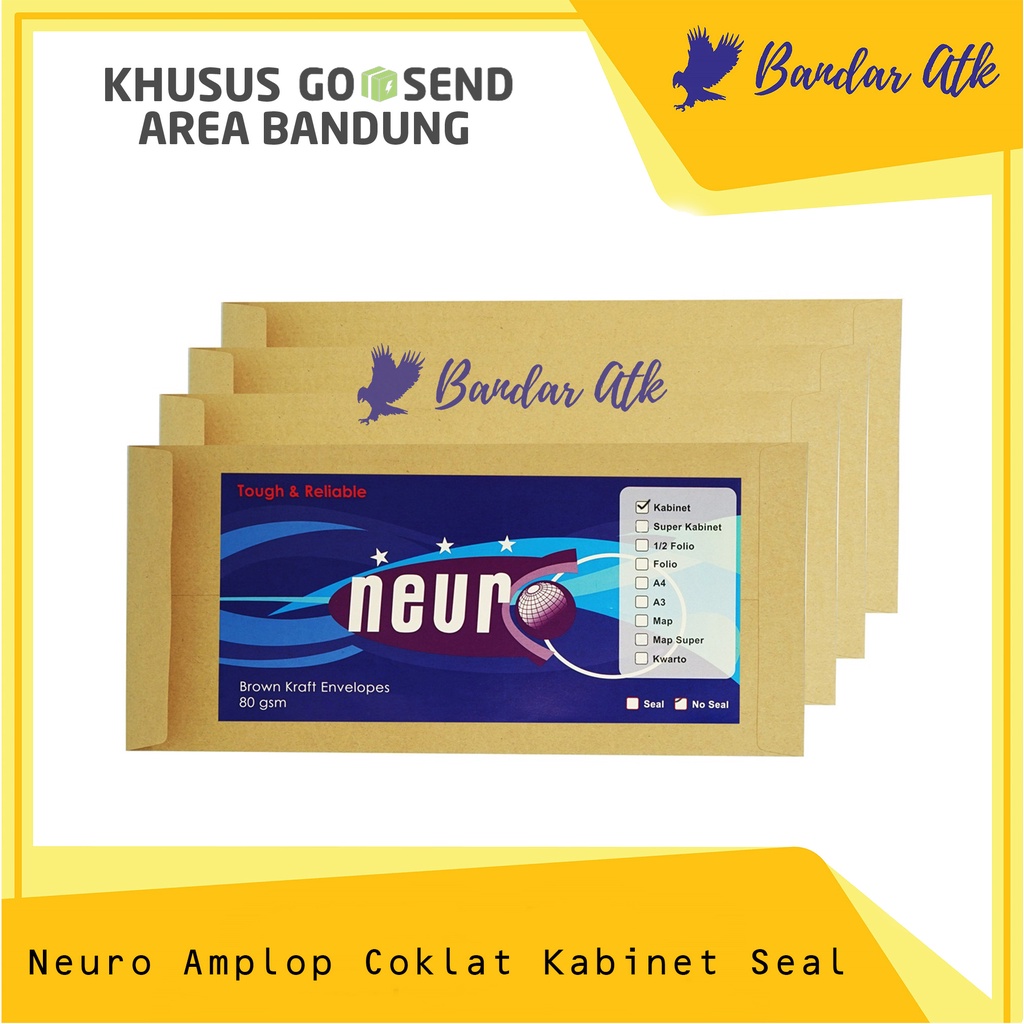 

KHUSUS GOSEND - NEURO Amplop Coklat KABINET SEAL - 11 x 24 cm [1 PACK]