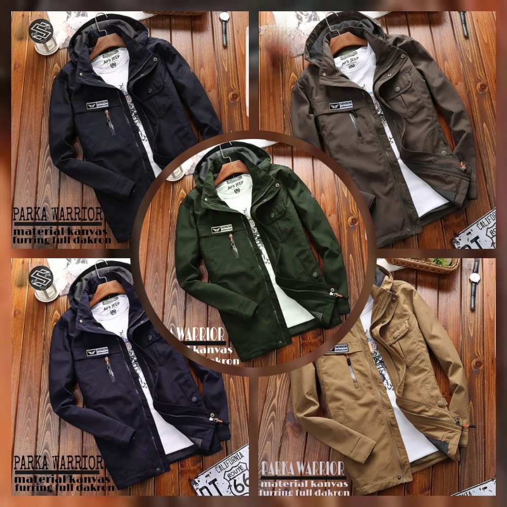 PREMIUM Jaket parka warior hoodie pria / Jaket parka kanvas tebal ORIGINAL SENSOR Outdoor Traveling