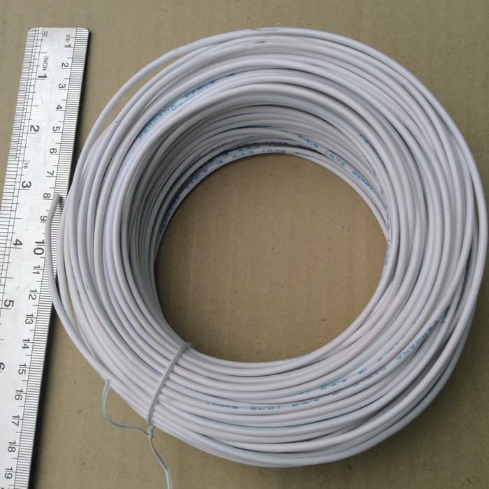 awg 18 kabel serabut asli tembaga warna putih 50m