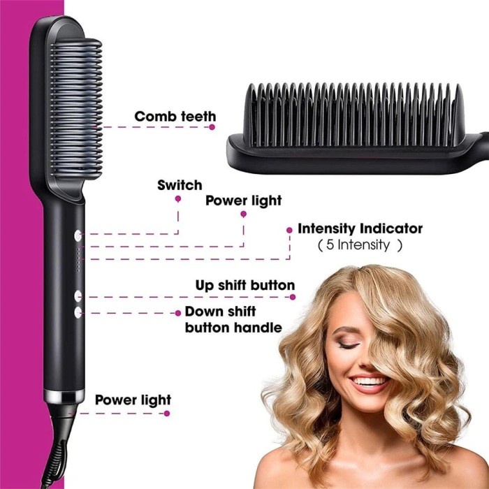 Catok Sisir Pelurus Rambut 2 in 1 /Hair straightener curter goode 2 in 1