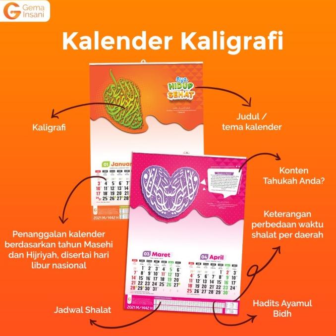 

BISA BAYAR DITEMPAT Kalender Dinding 2021 Kaligrafi - Gema Insani NEW Kode 1405