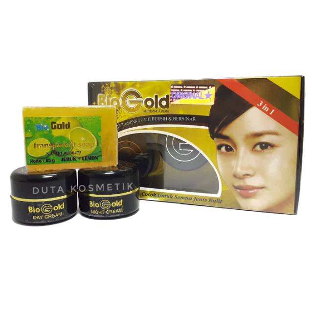 Paket bio gold original / cream pencerah wajah paket 3in1