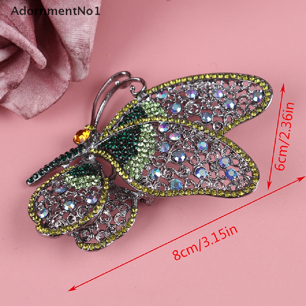 (AdornmentNo1) Bros / Pin Butterfly Aksen Mutiara + Berlian Imitasi Untuk Perhiasan Wanita / Pernikahan