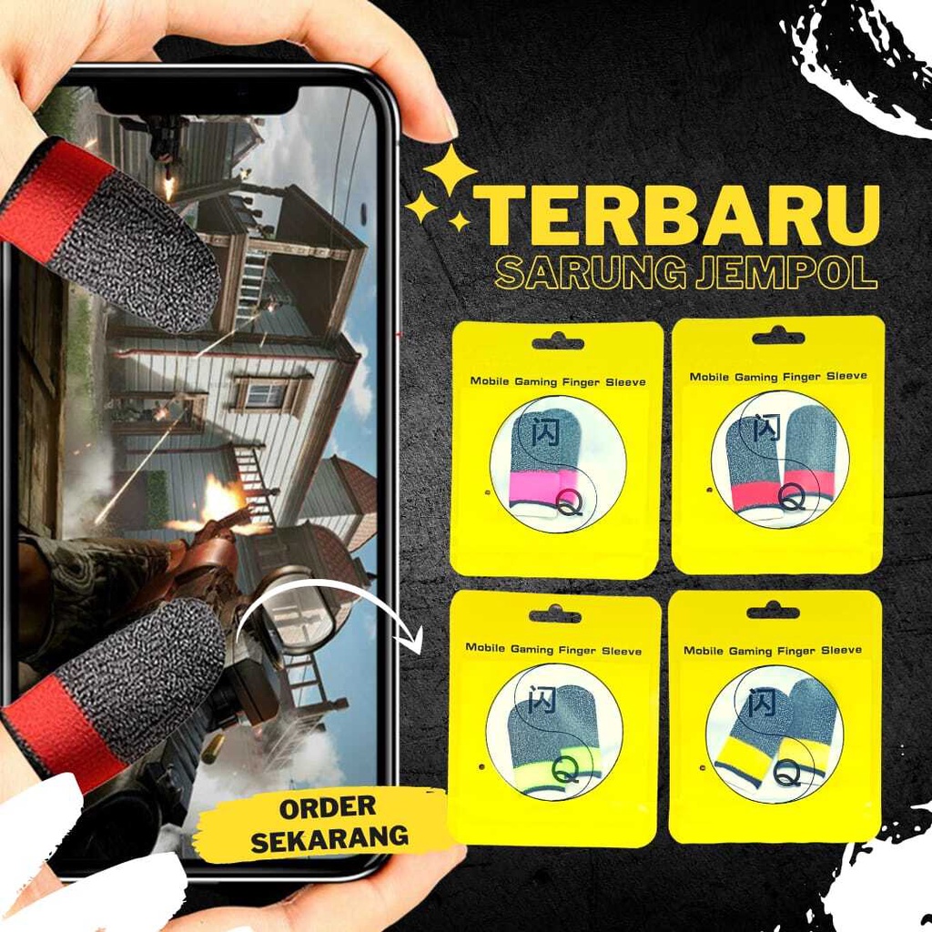 Sarung Jempol Handphone Sarung Jempol Game Mr Q Sarung Jari Handphone Series Bolt Series List Warna Series Glow Sarung Jari Finger Coat Gaming PUBG Layar hp game isi 2 pcs Sarung Jari Gaming FF Free fire