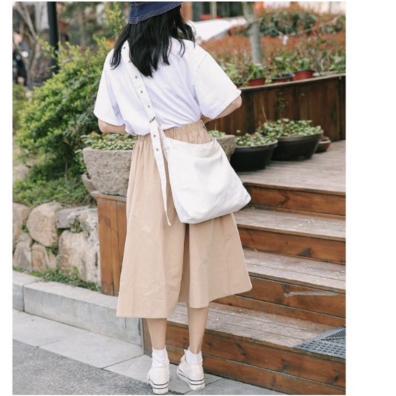 Tote canvas bag buckled buckle sling bag