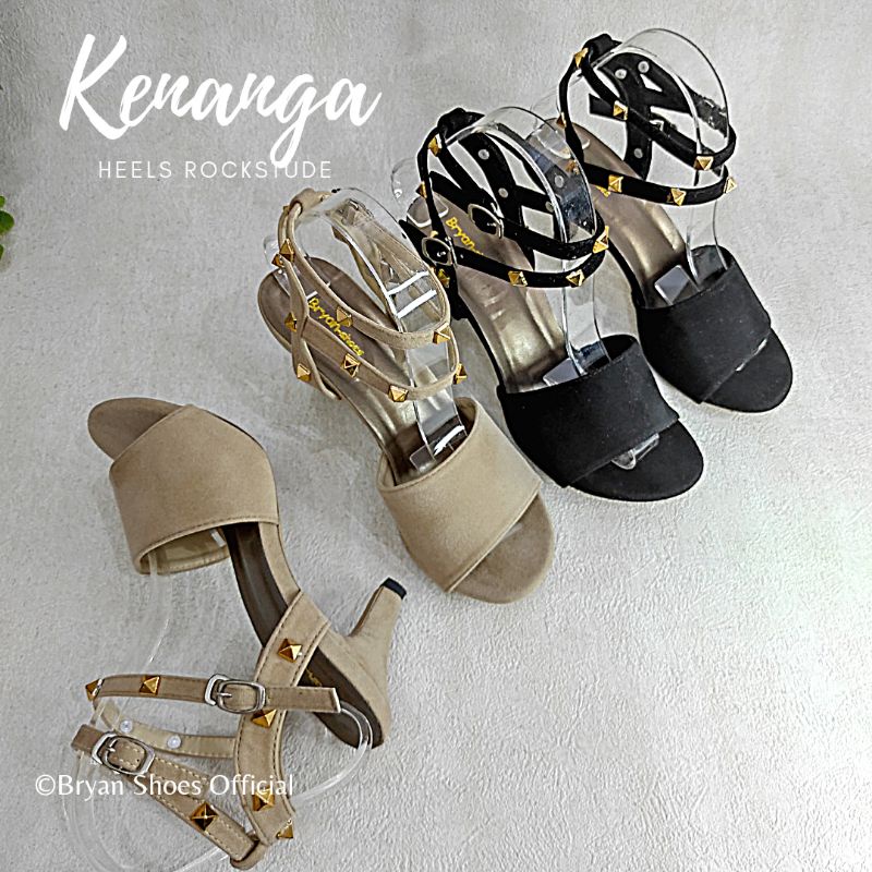 Bryan Kenanga Heels Pesta Tali Gladiator RockStude Hak Runcing 5cm 9cm Jumbo Bigsize 36-40 41 42 43