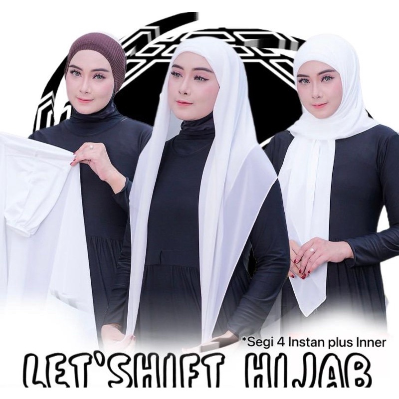 TERMURAH HIJAB SEGI EMPAT INSTAN / HIJAB SEGI EMPAT 2in1 PLUS INER/ HIJAB SEGI EMPAT INER CERUTY BABY DOLL