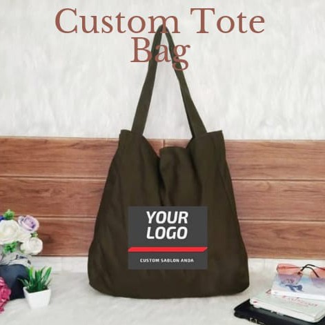 TOTE BAG BESAR / NUDIE BAG MOTIF POLOS BAHAN CANVAS SUEDING TEBAL LEMBUT MURAH BISA COD BISA CUSTOM