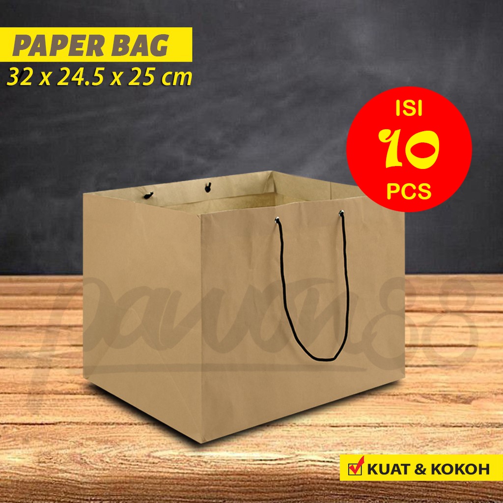 

Paper Bag Polos - Paper Bag | 32 x 24,5 x 25 cm - COKLAT - ( 10 Pcs )