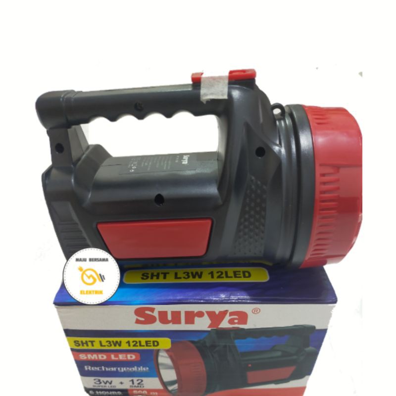 Senter Tangan / Senter Emergency / Senter bagus / Senter Surya SHT L3W 12 LED