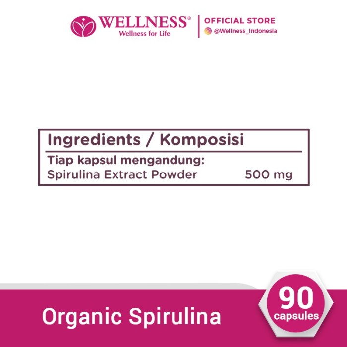 Wellnes Organic Spirulina 90 Tablets