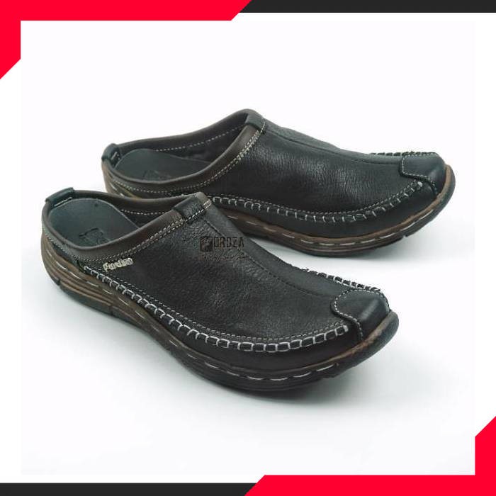 SEPATU SANDAL BUSTONG PRIA | SANDAL SEPATU SLOP PRIA KULIT ASLI OUTSOLE RUBBER  MICROSELL BS01