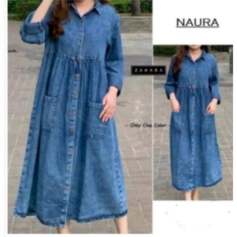 LONG TUNIK JEANS KEKINIAN 2021/LONGTUNIK JEANS WANITA/LONG TUNIK TERBARU 2021/LONG TUNIK PREMIUM/