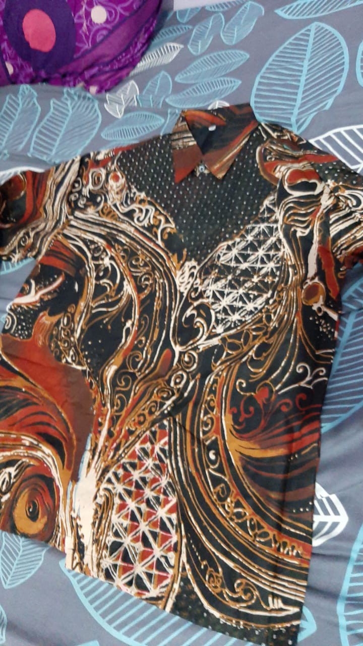 Batik Solo Halus Kemeja Batik Solo Lengan Panjang Abstrak Pelangi/milo