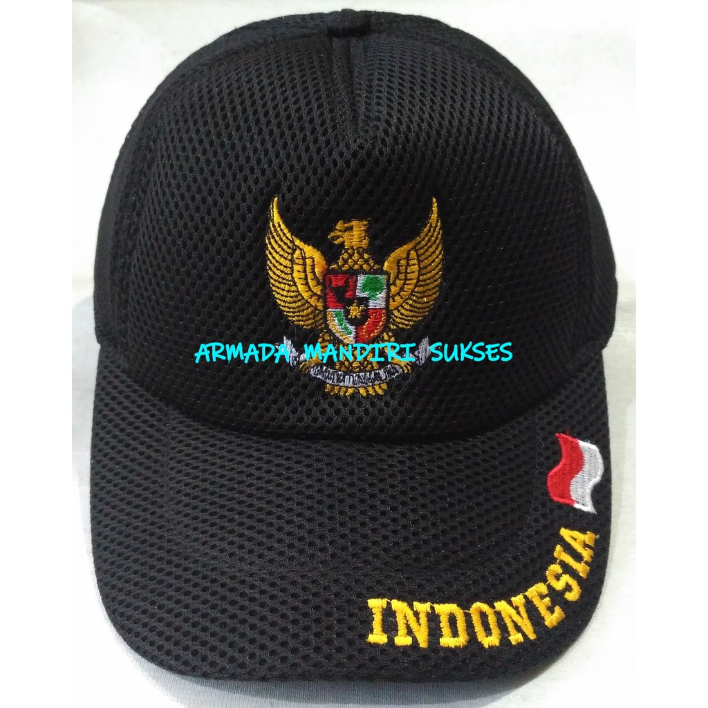 Topi Jaring Garuda Pancasila - Topi Double Mesh Garuda Pancasila