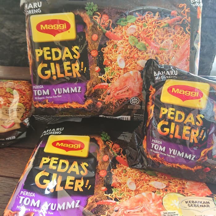 

Maggi Mie/Mie Goreng Pedas Ngiler Tomyum/Ayam Bakar/Mie Gelas 76gr x 5