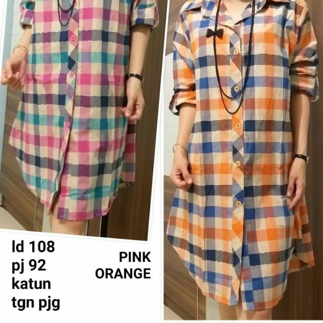 Tunik kotak orange