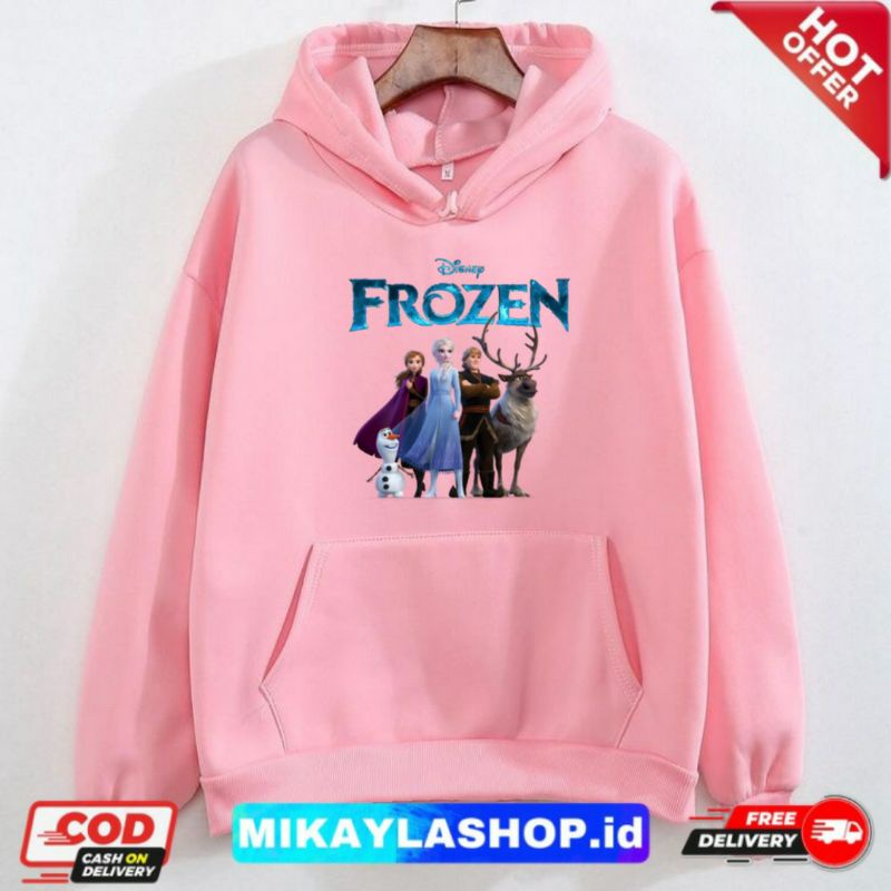 JAKET SWEATER HOODIE ANAK PEREMPUAN FROZEN | USIA 2-11 TAHUN | 10-11 TAHUN | HOODIE ANAK