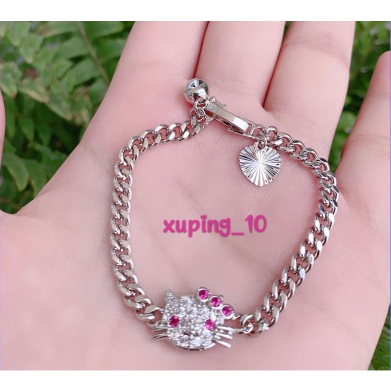 Gelang Xuping Silver Gelang Tangan Anak Rantai Permata Kucing Perak