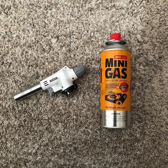 Gas Torch Butane Flame Gun Portable + 1 Kaleng Mini Gas 250 g - Set - Torch B dan Gas
