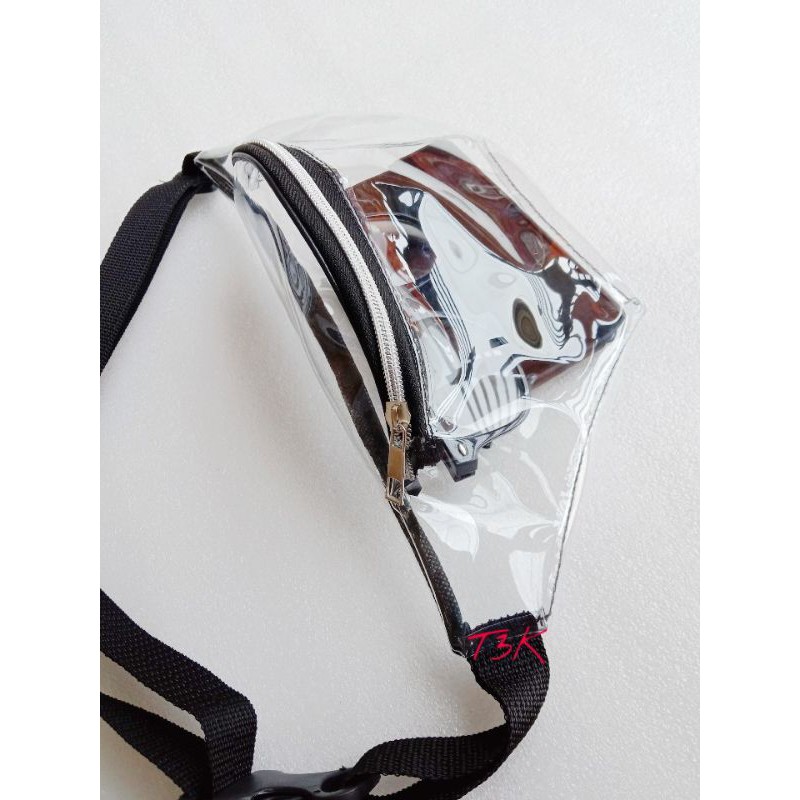 waistbag Tas pinggang Transparant S Zipper silver