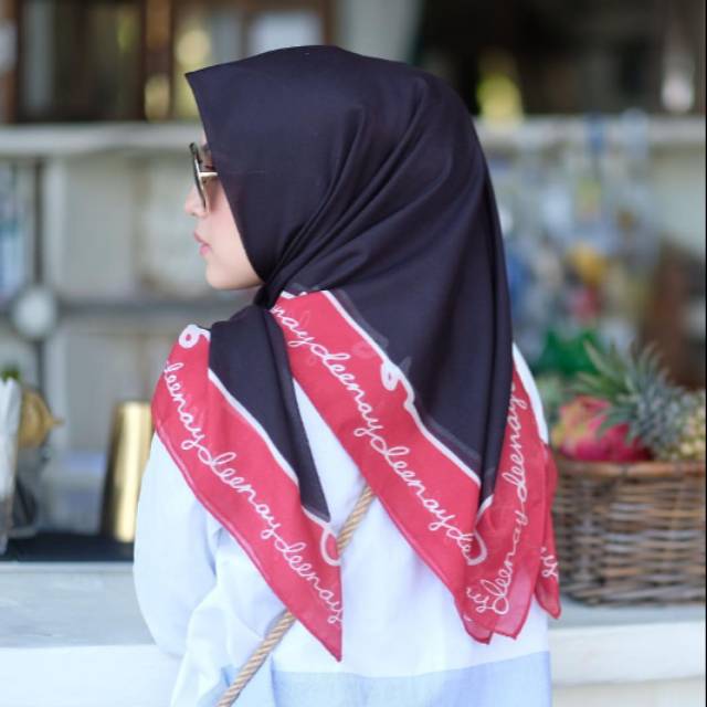 Plain Black-Red Border Voal Scarf Deenay