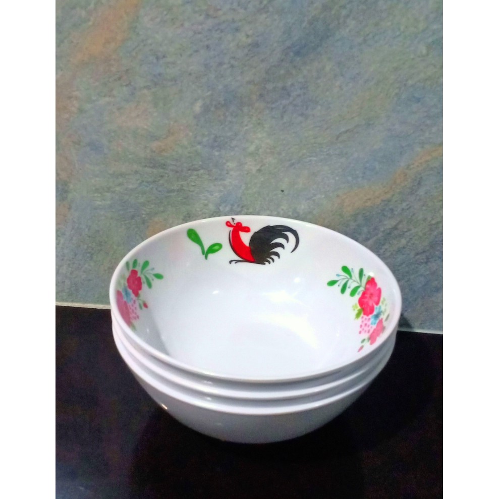 MANGKUK MELAMINE WARE MOTIF AYAM JAGO STANDAR SNI