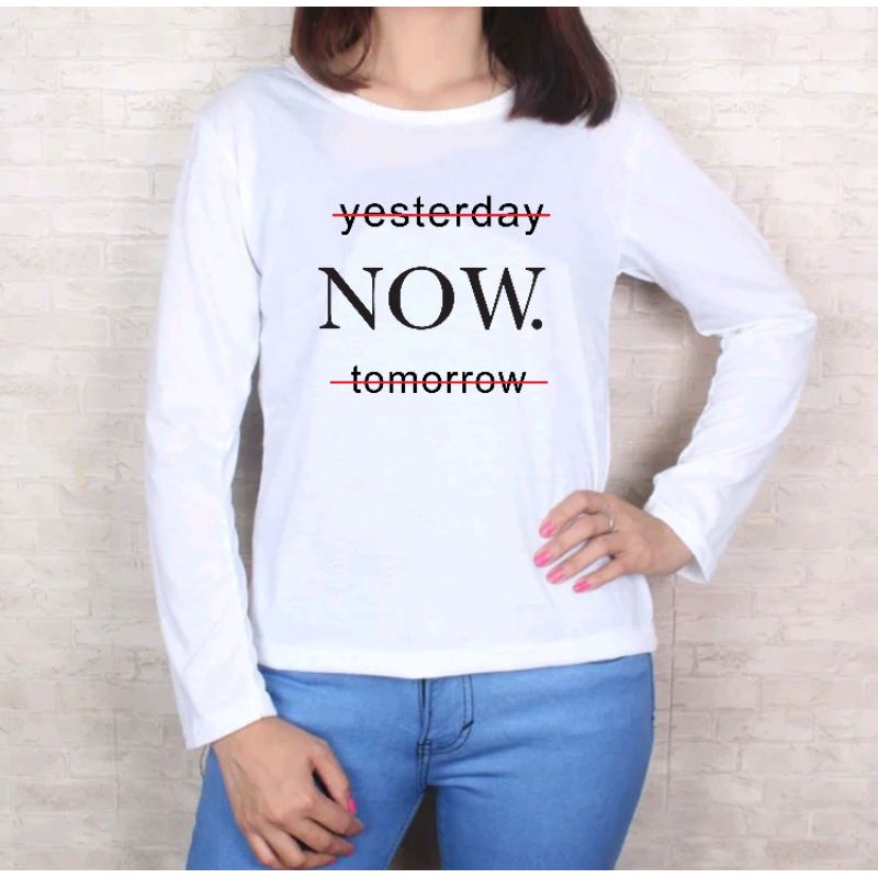 KAOS WANITA /KAOS CEWEK ABG LENGAN PANJANG YESTERDAY