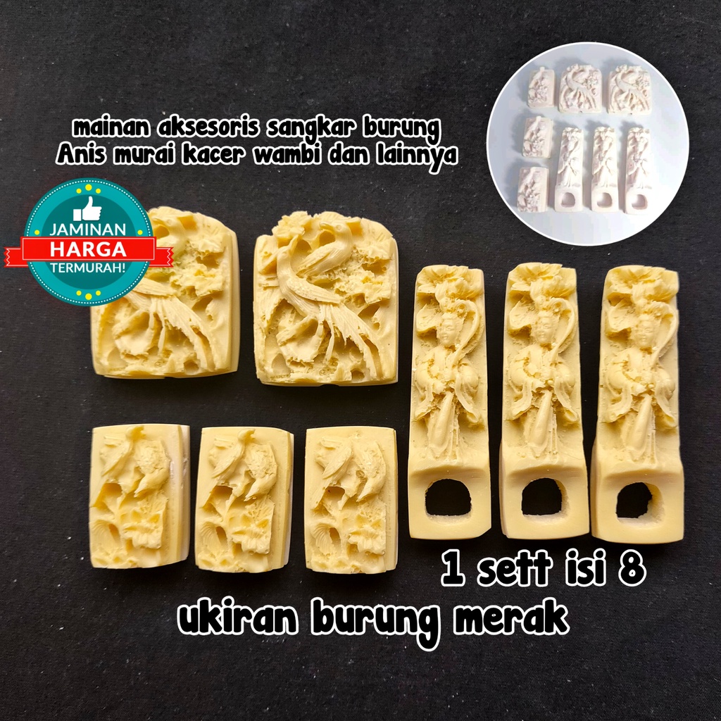 MAINAN AKSESORIS FIBER SANGKAR BURUNG ANIS MURAI KACER BRAJANGAN MOTIV MERAK