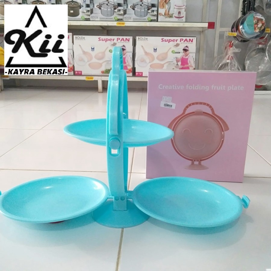 Tempat Saji Lipat Portable 3s - Tempat Saji Buah dan Makanan Portable