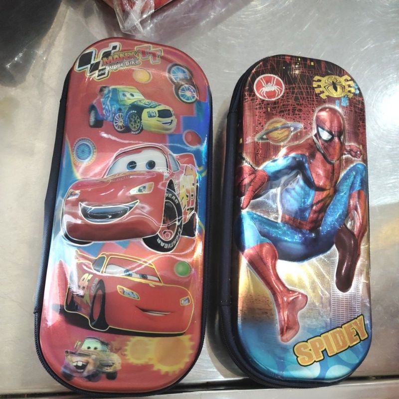 

kotak pensil 7d / kotak pensil pencil case 3d Cars Spiderman / tempat pensil resleting import