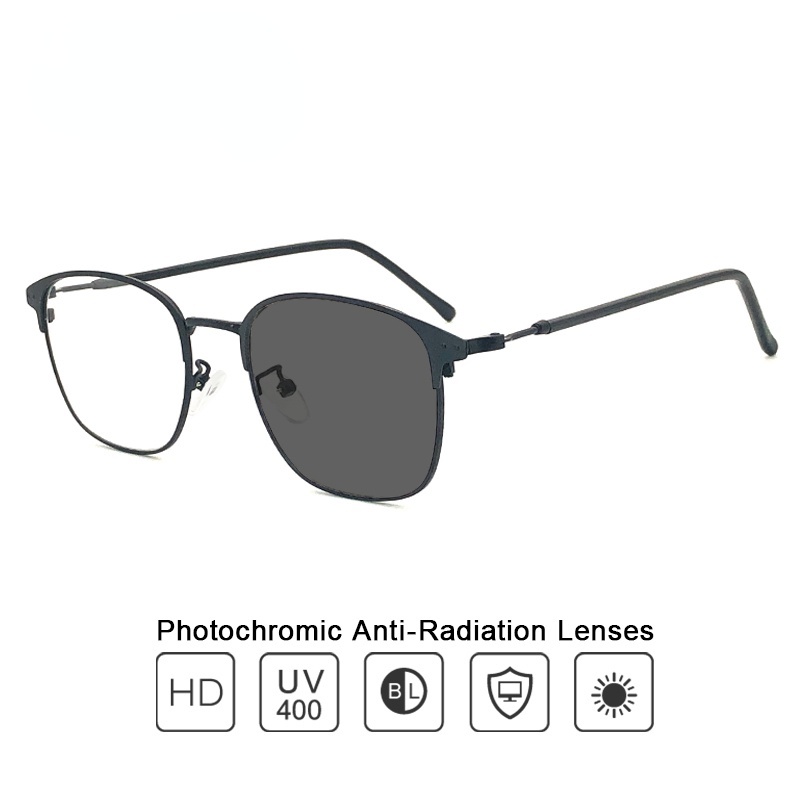 Kacamata Photochromic Anti Radiasi Bahan Metal Untuk Pria Dan Wanita