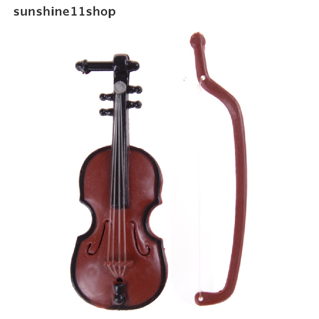 Sho Miniatur Biola Skala 1: 12 Untuk Dekorasi Rumah Boneka