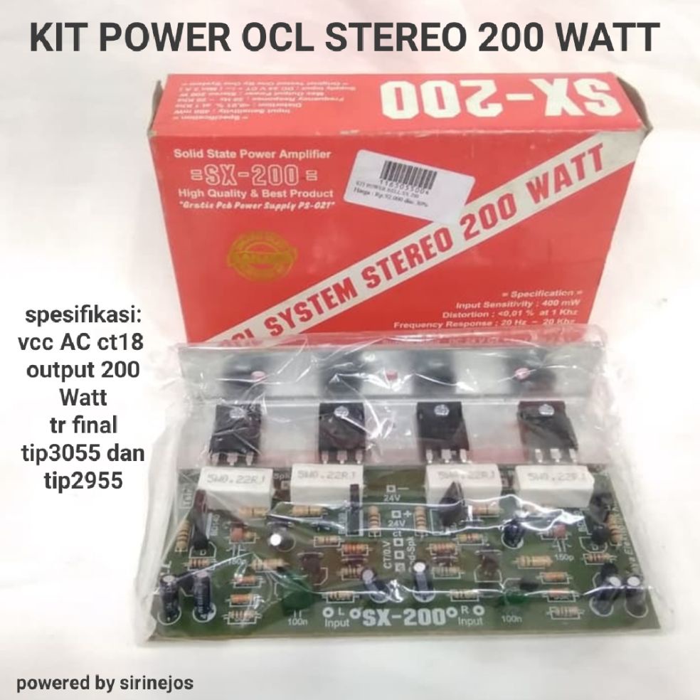 kit power ampli ocl stereo 200 watt sx200